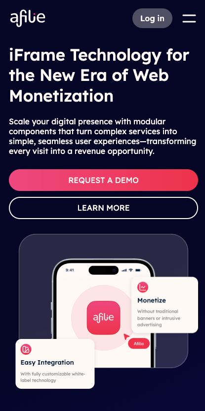 Screenshot of Afilie Website