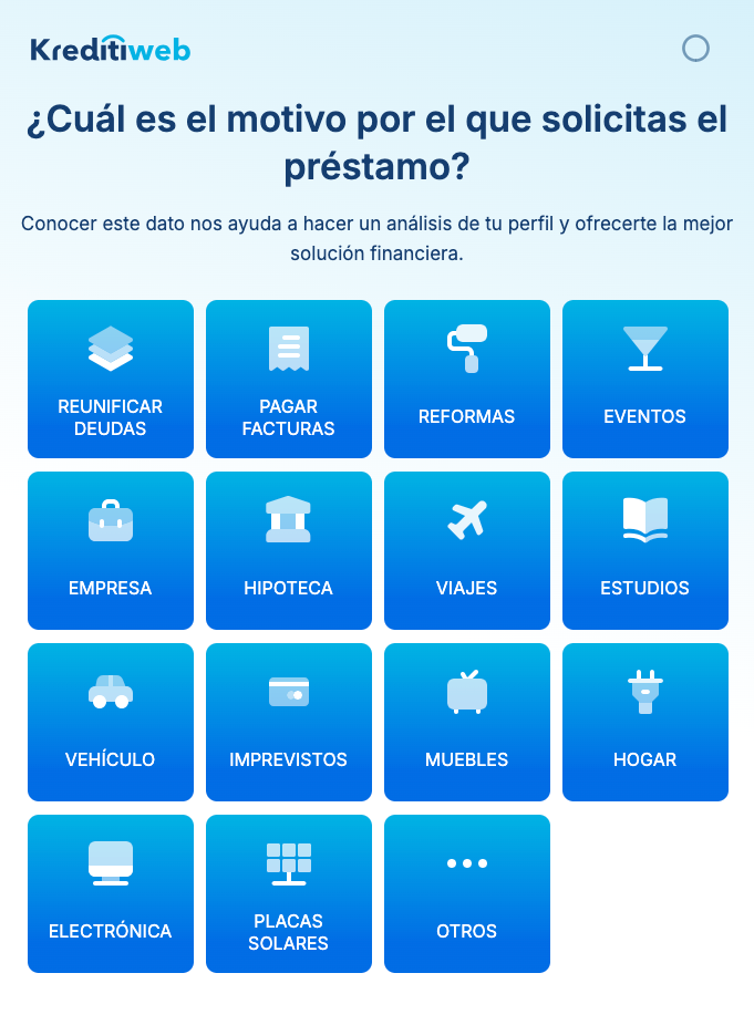 Screenshot of Kreditiweb App