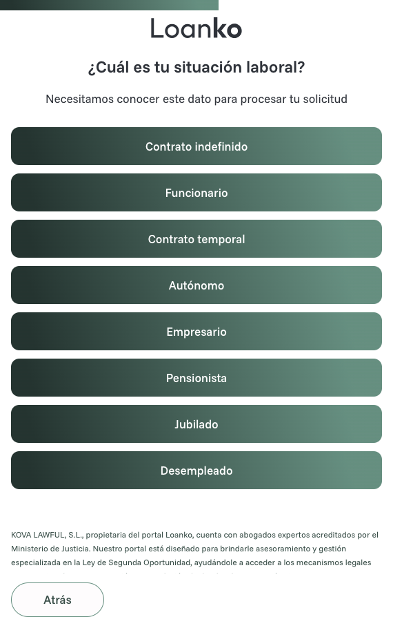 Screenshot of Loanko App