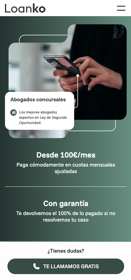 Screenshot of Loanko Website